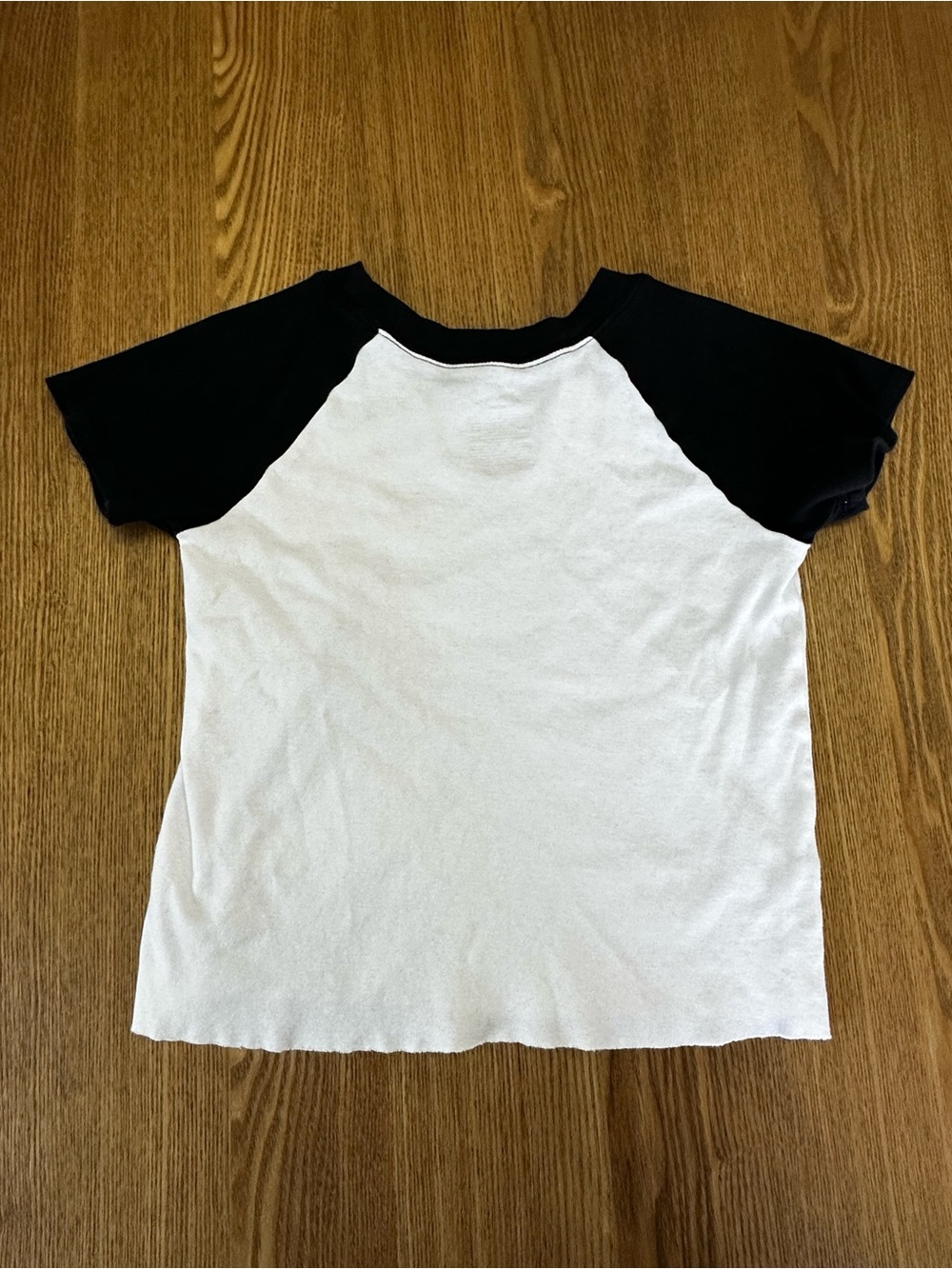 Girls Color Block Black and White Short Sleeve Baseball Style Tee -girls xl (14)